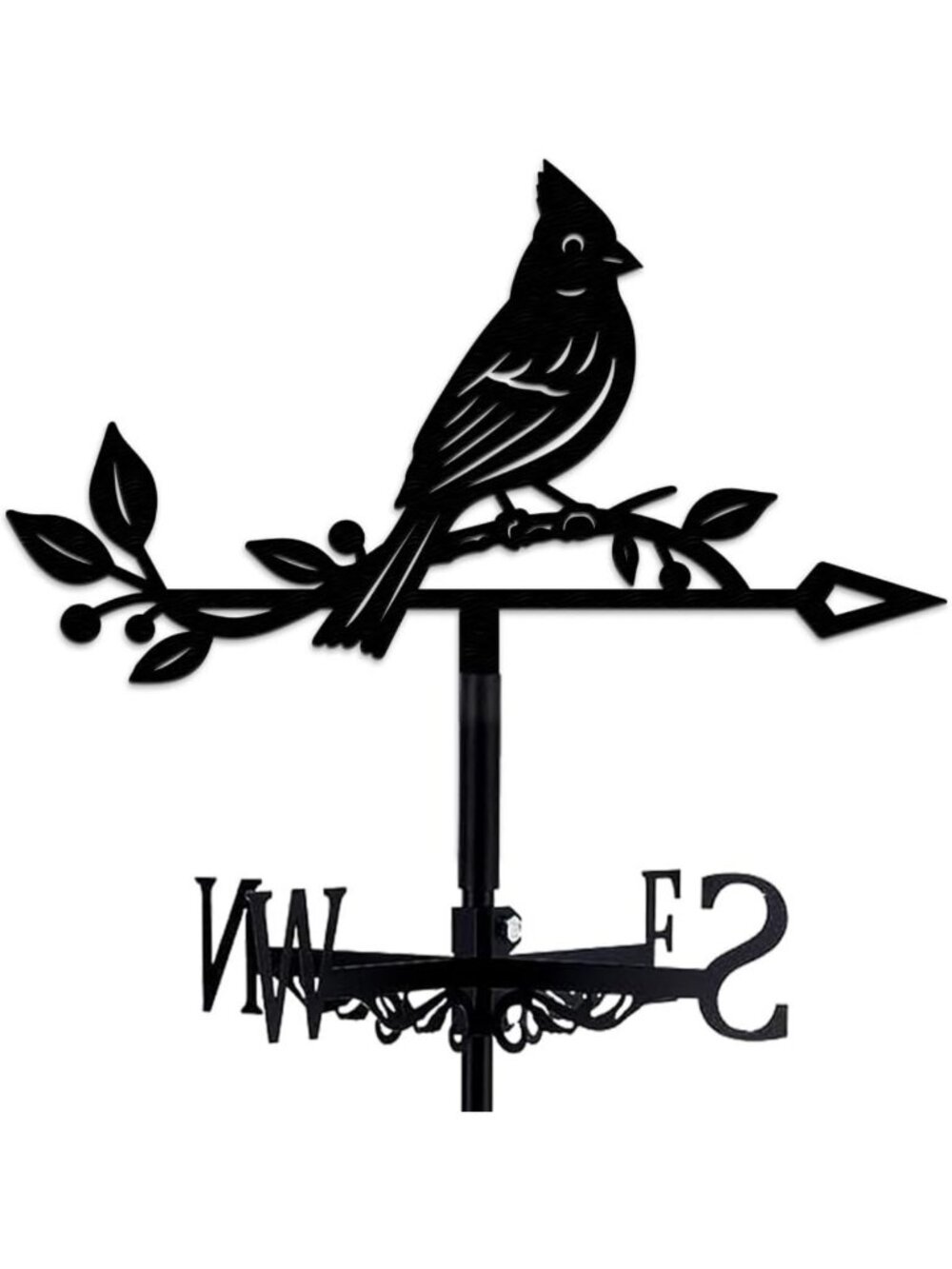 Stainless Steel Cardinal Bird Weathervane for Roof & Garden Decor - Outdoor Wind